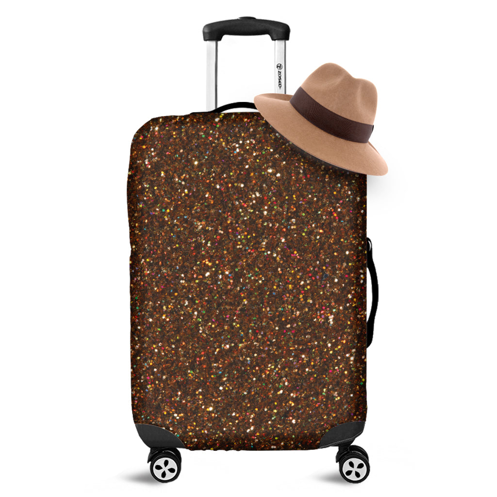 Brown Glitter Texture Print Luggage Cover