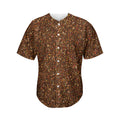 Brown (NOT Real) Glitter Print Men's Baseball Jersey