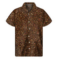 Brown (NOT Real) Glitter Print Men's Short Sleeve Shirt