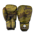 Brown Green Camouflage Print Boxing Gloves