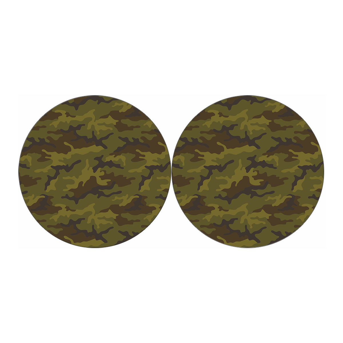 Brown Green Camouflage Print Car Coasters