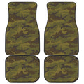 Brown Green Camouflage Print Front and Back Car Floor Mats