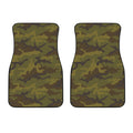 Brown Green Camouflage Print Front Car Floor Mats