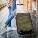 Brown Green Camouflage Print Luggage Cover GearFrost
