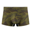 Brown Green Camouflage Print Men's Boxer Briefs