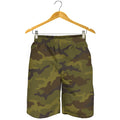 Brown Green Camouflage Print Men's Shorts