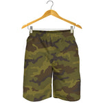 Brown Green Camouflage Print Men's Shorts