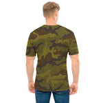 Brown Green Camouflage Print Men's T-Shirt
