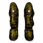 Brown Green Camouflage Print Muay Thai Shin Guard