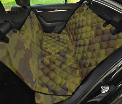 Brown Green Camouflage Print Pet Car Back Seat Cover