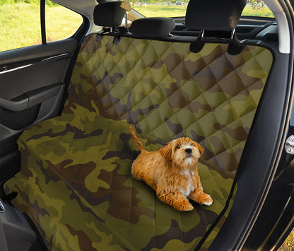 Brown Green Camouflage Print Pet Car Back Seat Cover