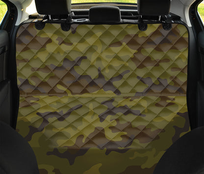 Brown Green Camouflage Print Pet Car Back Seat Cover