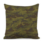 Brown Green Camouflage Print Pillow Cover
