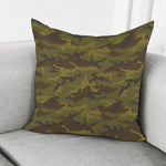 Brown Green Camouflage Print Pillow Cover