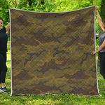 Brown Green Camouflage Print Quilt