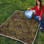 Brown Green Camouflage Print Quilt