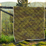 Brown Green Camouflage Print Quilt
