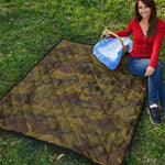 Brown Green Camouflage Print Quilt