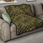 Brown Green Camouflage Print Quilt