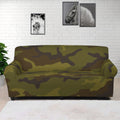 Brown Green Camouflage Print Sofa Cover