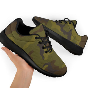 Brown Green Camouflage Print Sport Shoes GearFrost