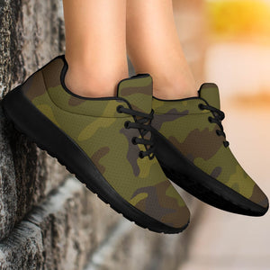 Brown Green Camouflage Print Sport Shoes GearFrost