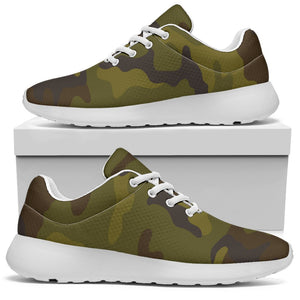 Brown Green Camouflage Print Sport Shoes GearFrost