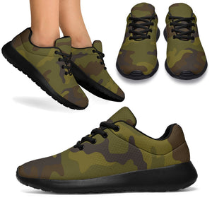 Brown Green Camouflage Print Sport Shoes GearFrost