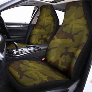 Brown Green Camouflage Print Universal Fit Car Seat Covers