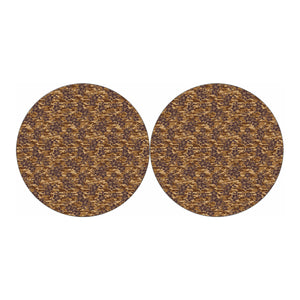 Brown Hawaiian Camo Flower Pattern Print Car Coasters