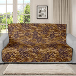 Brown Hawaiian Camo Flower Pattern Print Futon Protector