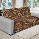 Brown Hawaiian Camo Flower Pattern Print Futon Protector