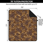 Brown Hawaiian Camo Flower Pattern Print Futon Protector