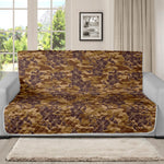 Brown Hawaiian Camo Flower Pattern Print Futon Protector