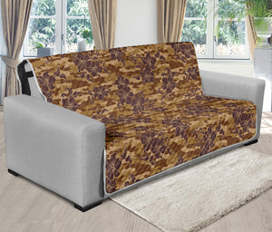 Brown Hawaiian Camo Flower Pattern Print Futon Protector