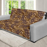 Brown Hawaiian Camo Flower Pattern Print Futon Protector