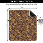 Brown Hawaiian Camo Flower Pattern Print Futon Protector