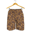 Brown Hawaiian Camo Flower Pattern Print Men's Shorts