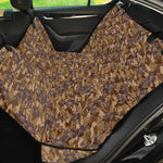 Brown Hawaiian Camo Flower Pattern Print Pet Car Back Seat Cover