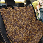 Brown Hawaiian Camo Flower Pattern Print Pet Car Back Seat Cover