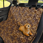 Brown Hawaiian Camo Flower Pattern Print Pet Car Back Seat Cover