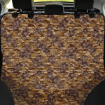 Brown Hawaiian Camo Flower Pattern Print Pet Car Back Seat Cover