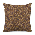 Brown Hawaiian Camo Flower Pattern Print Pillow Cover