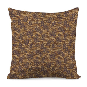 Brown Hawaiian Camo Flower Pattern Print Pillow Cover