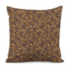 Brown Hawaiian Camo Flower Pattern Print Pillow Cover