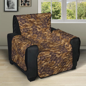 Brown Hawaiian Camo Flower Pattern Print Recliner Protector