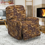 Brown Hawaiian Camo Flower Pattern Print Recliner Slipcover