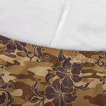 Brown Hawaiian Camo Flower Pattern Print Sofa Cover