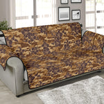 Brown Hawaiian Camo Flower Pattern Print Sofa Protector