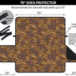 Brown Hawaiian Camo Flower Pattern Print Sofa Protector